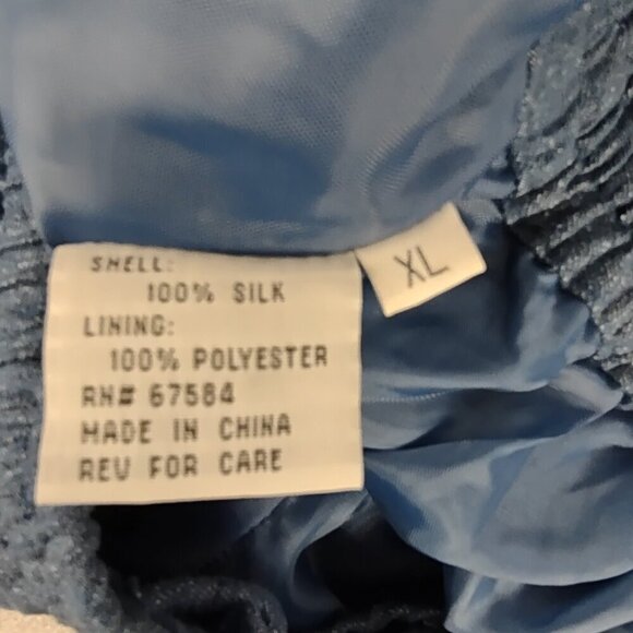 Great Cavalier by St. Paul 100% Silk Vintage 2-Piece Blue Lounge Set Women’s XL - Picture 15 of 16